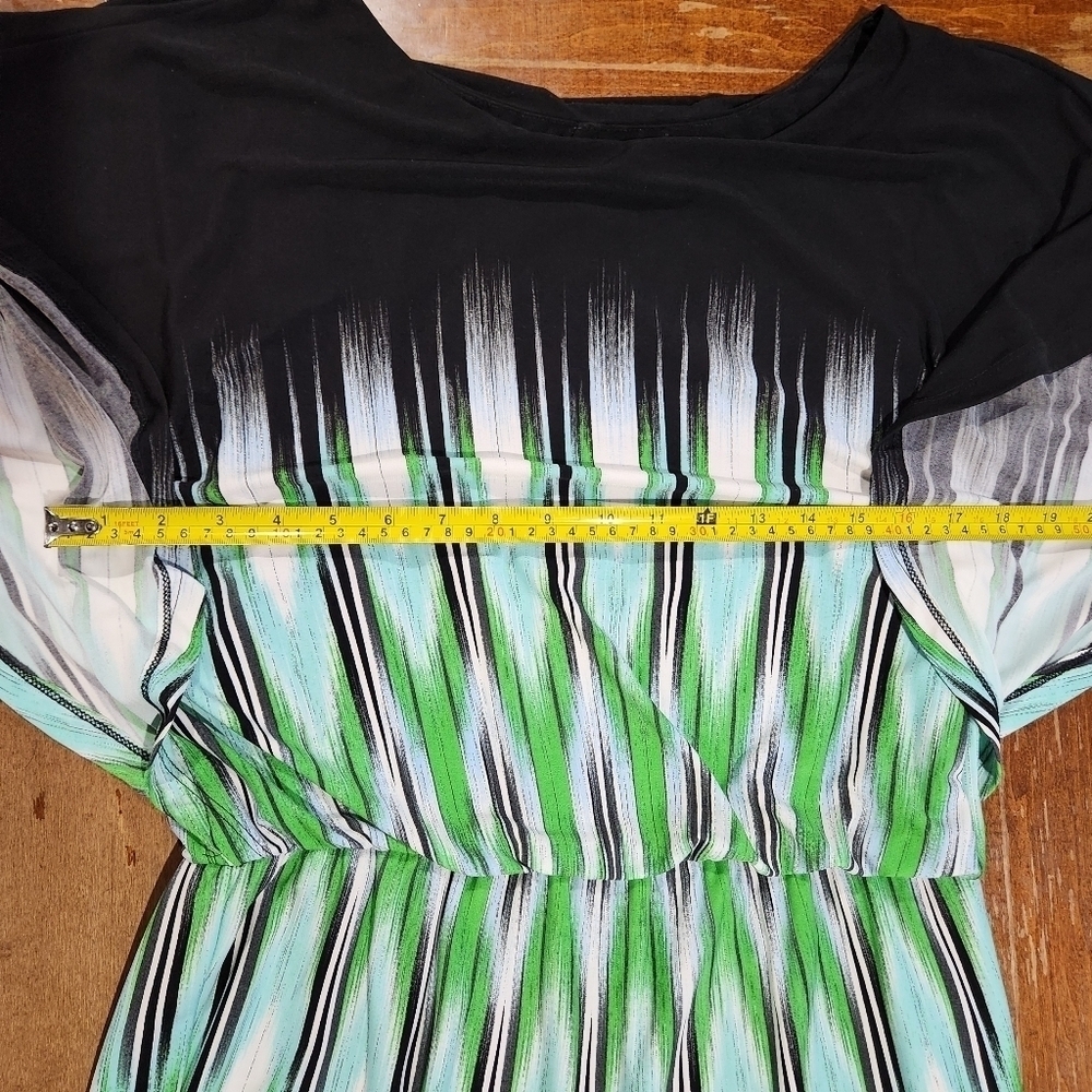 Maggy London Womens Geometric Print Blouson Dress With Fan Sleeves Size 10. - Picture 3 of 8